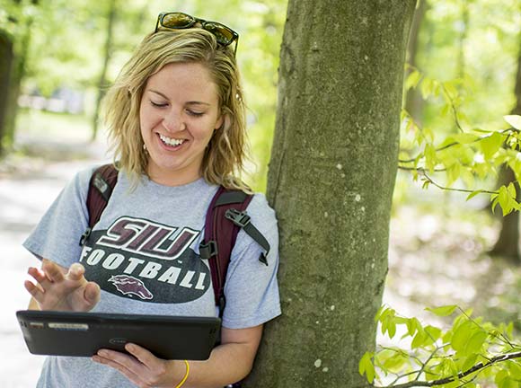 Student with tablet