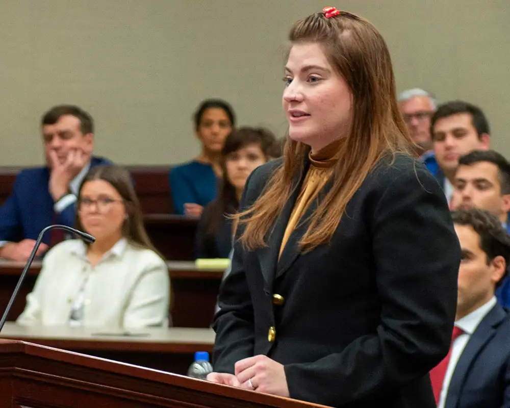 law student in court