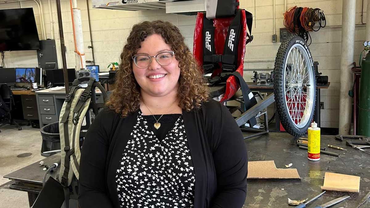  Female student in front of mobility device