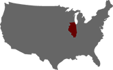 Map of United States with Illinois Highlighted