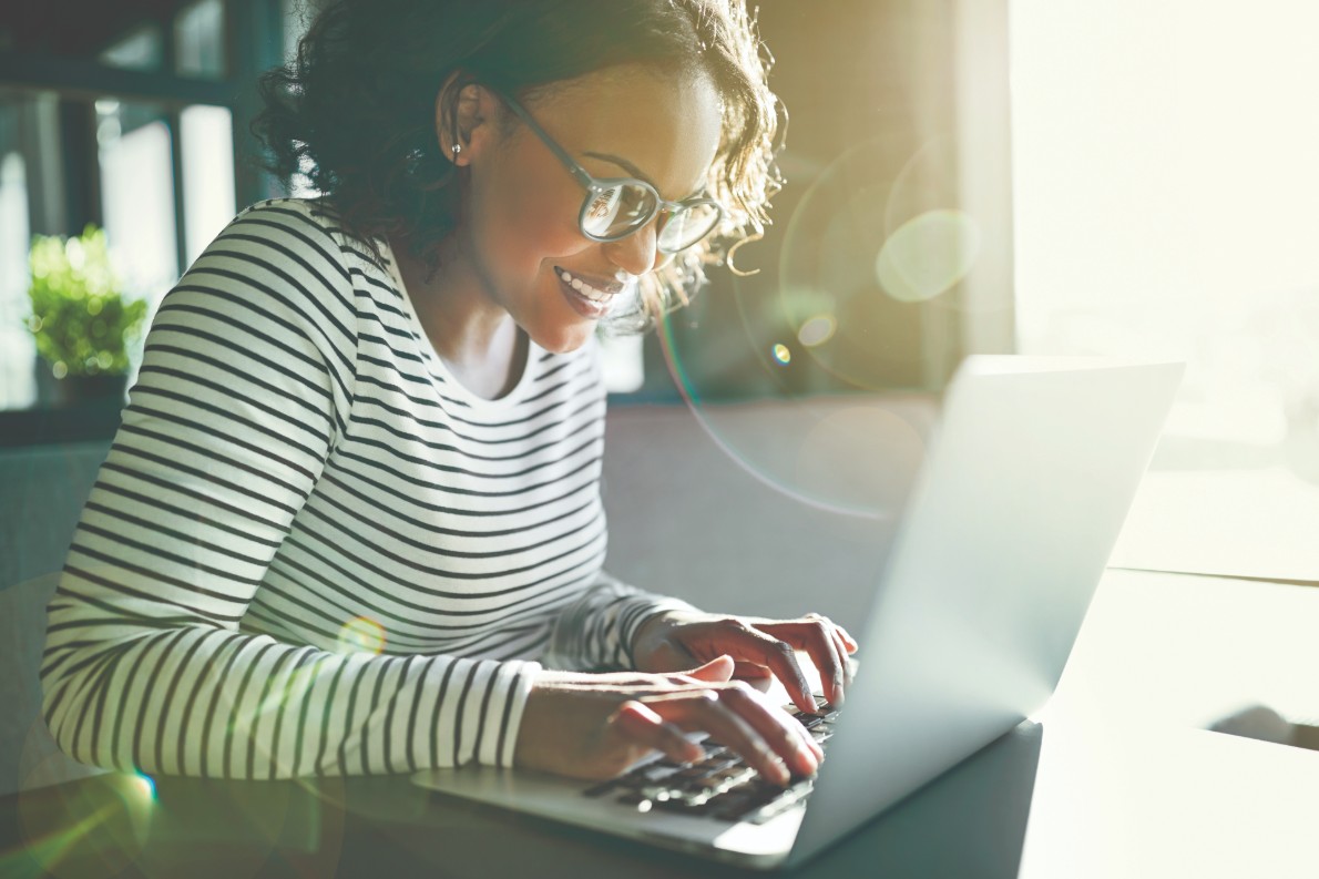 Online Student on Computer